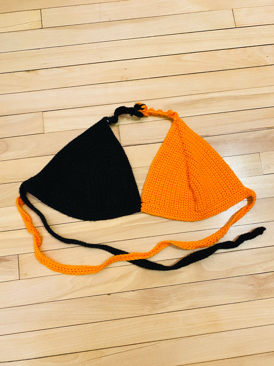 Two Tone Crochet Bra (XL)