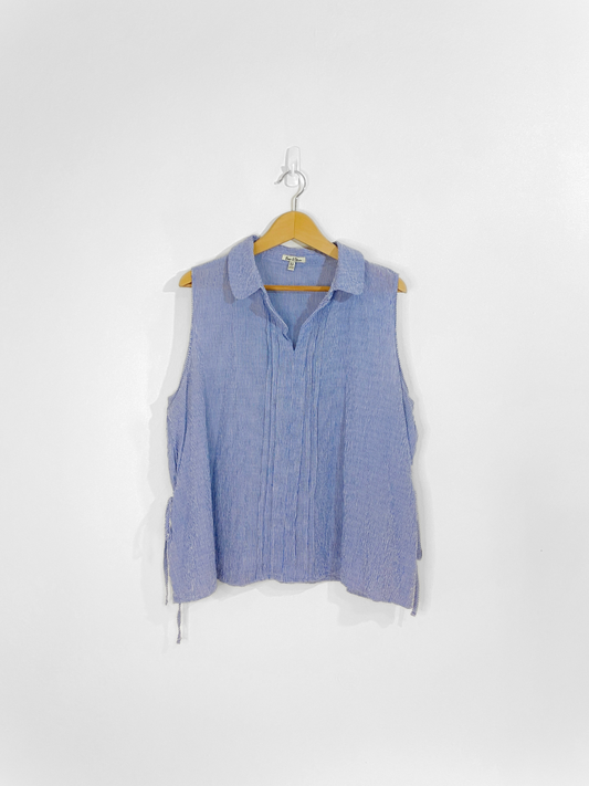 Striped sleeveless Blouse (X)