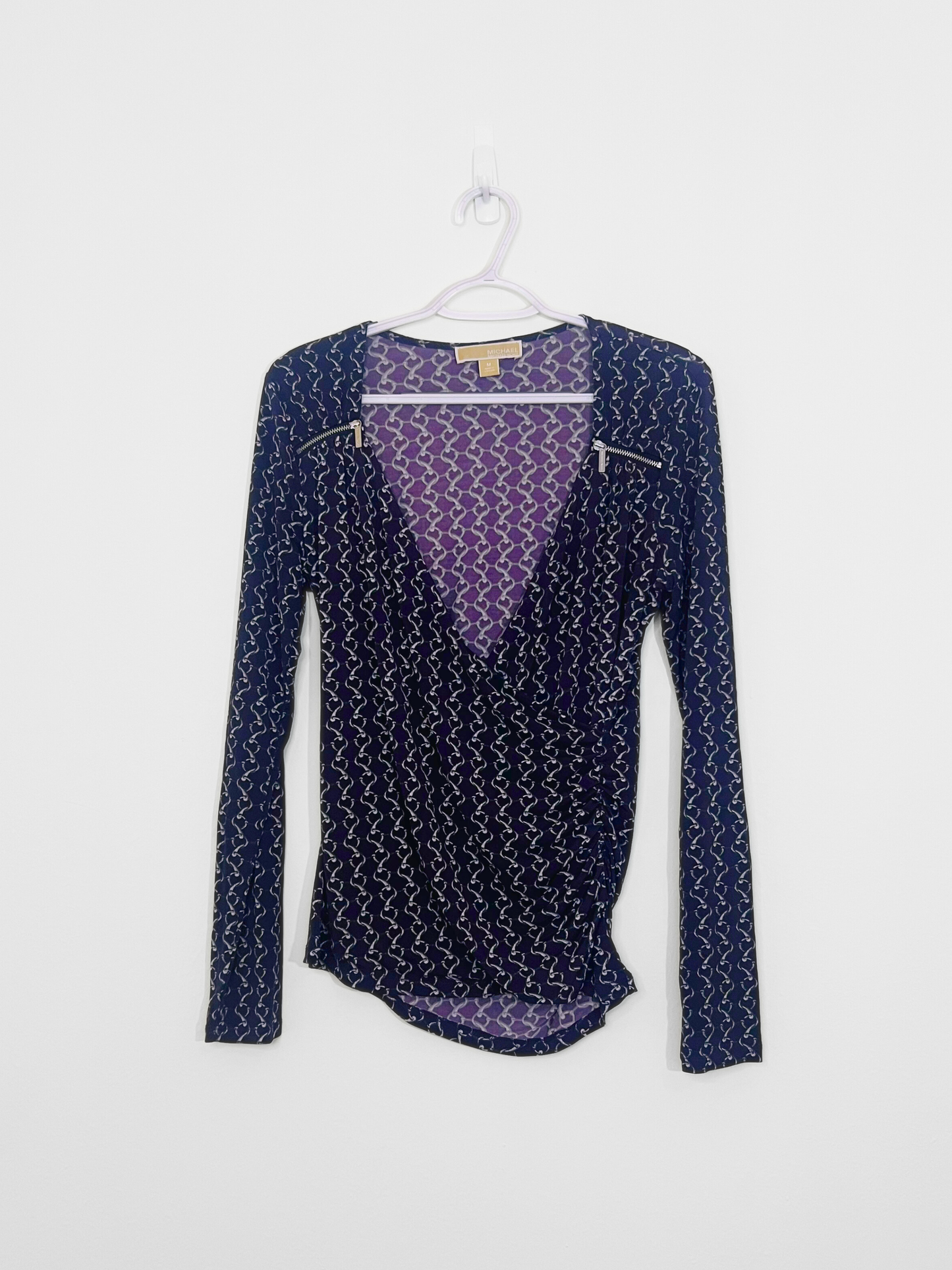 Purple Chain Print Blouse (Medium)