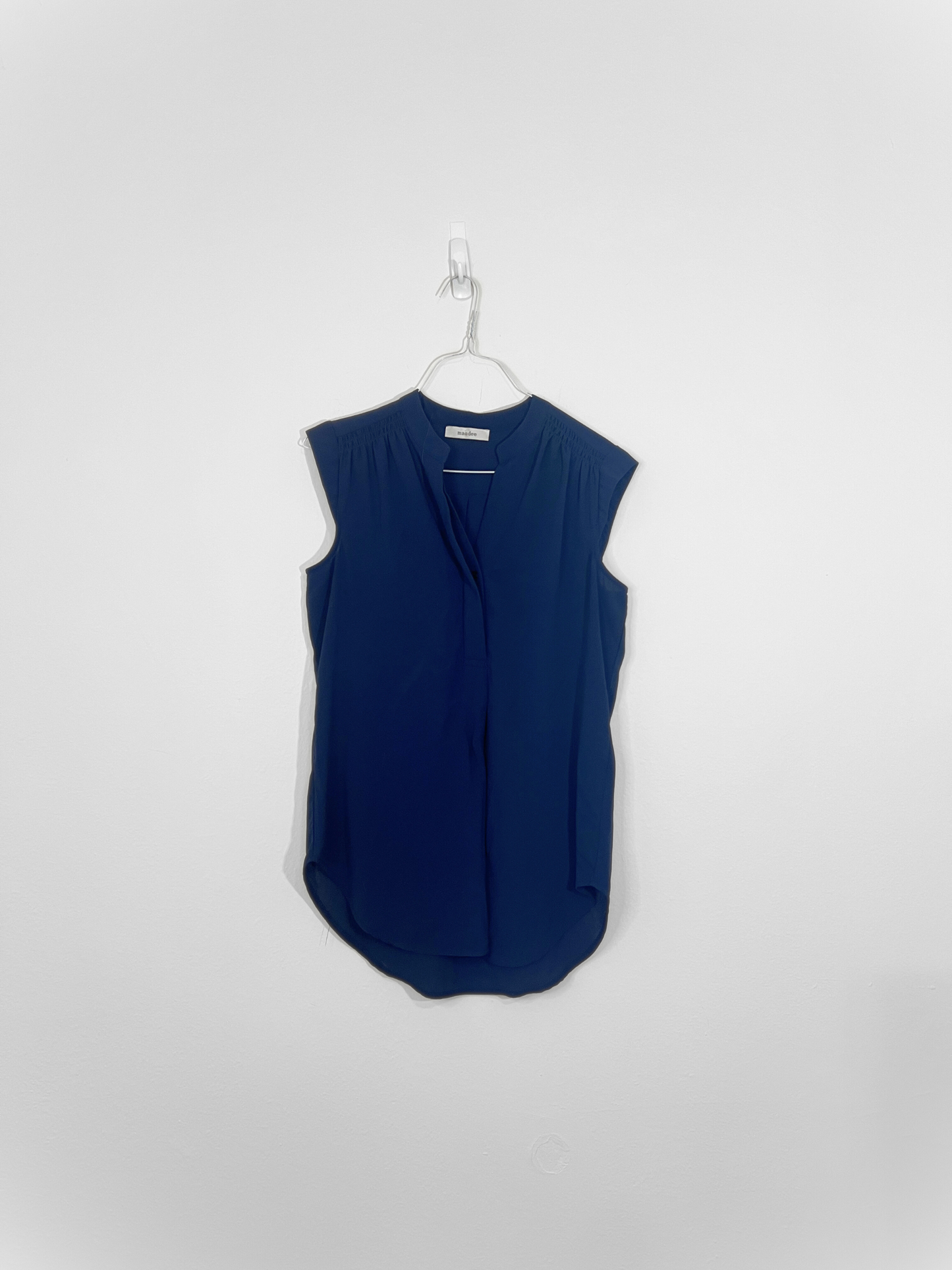 Navy Sleeveless Blouse (Small)