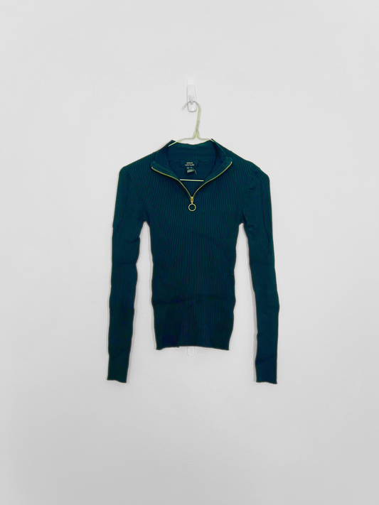 Green Ribbed Sweater (Small)