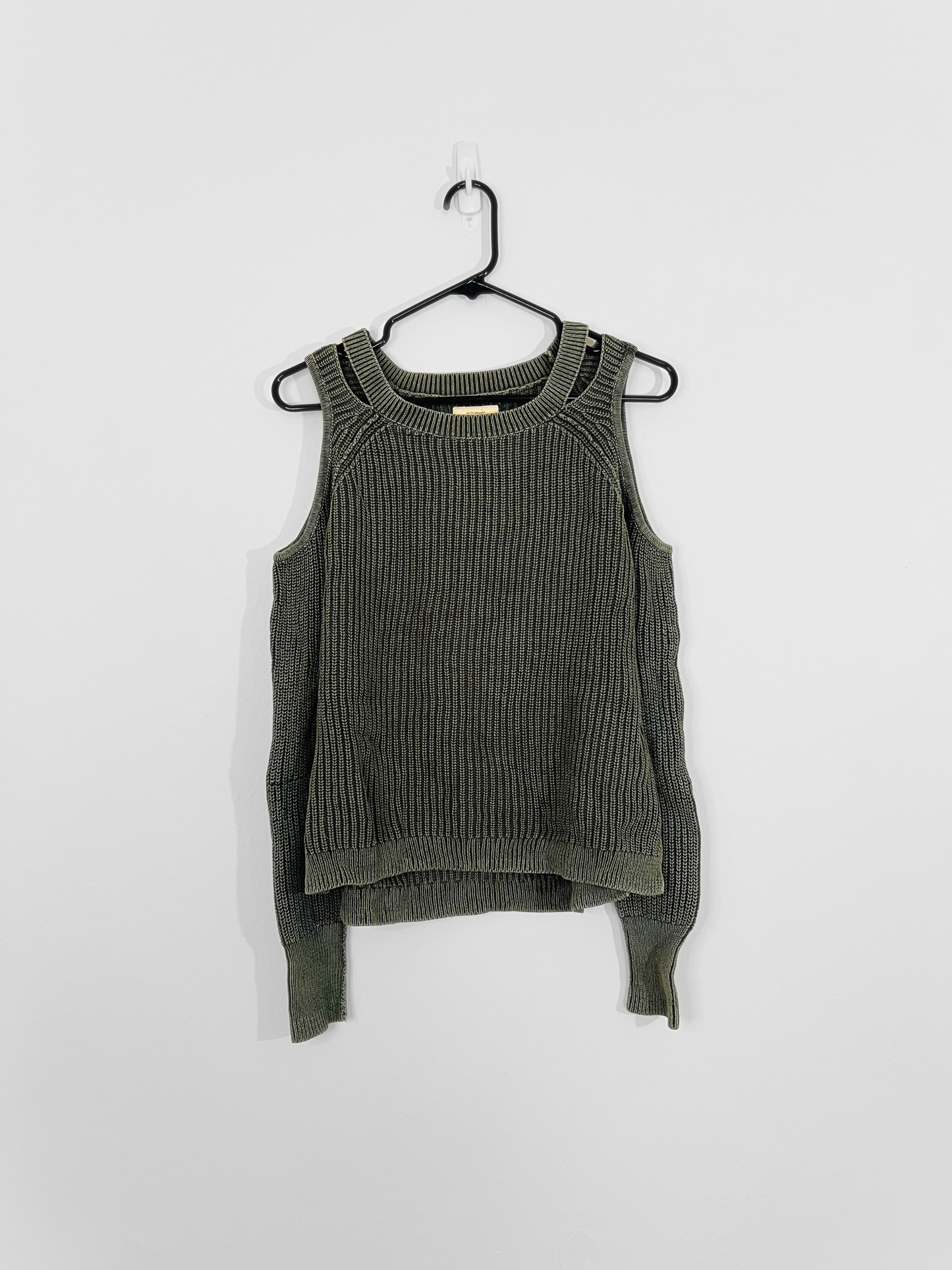 Green Cold-Shoulder Sweater (Small)