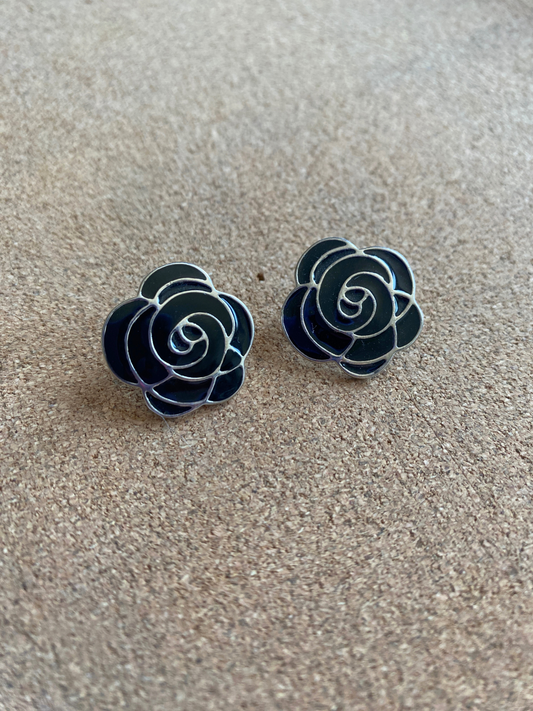 Black Rose Earrings