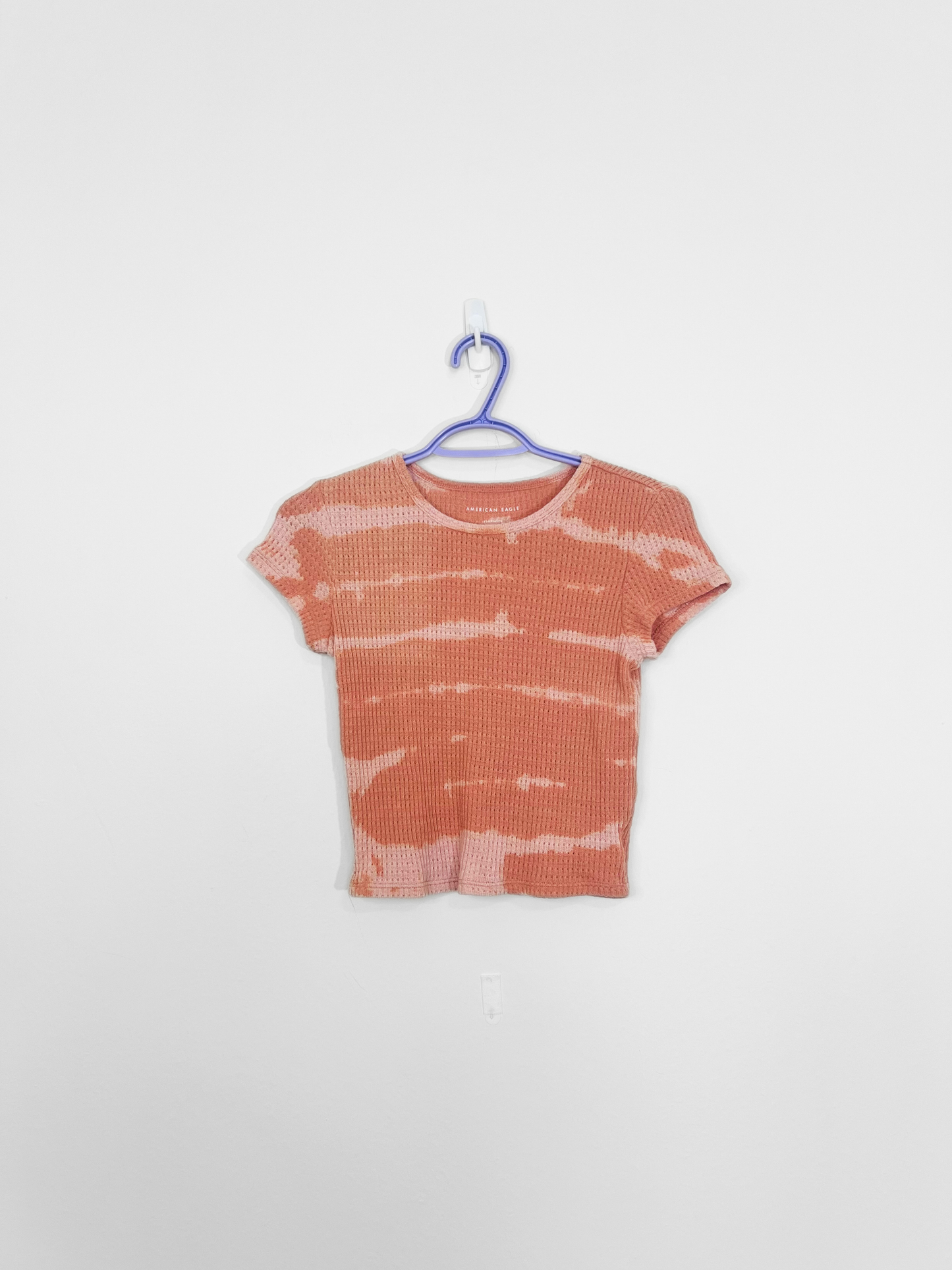 Bleach Dyed Peach Tee (XS)