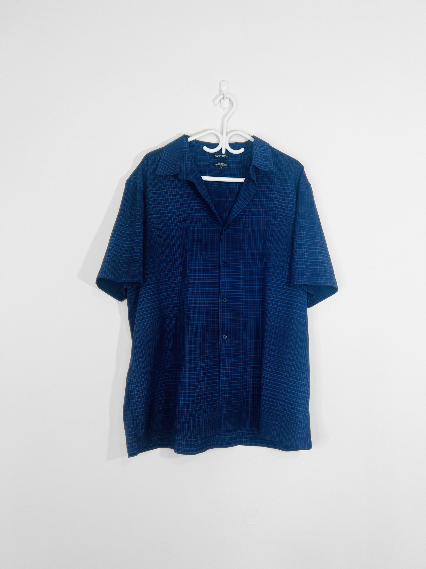 Purple & Navy Button Down Shirt (XL)