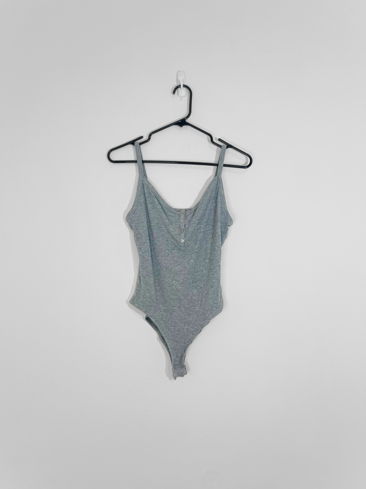 Grey Ribbed Bodysuit (Large)