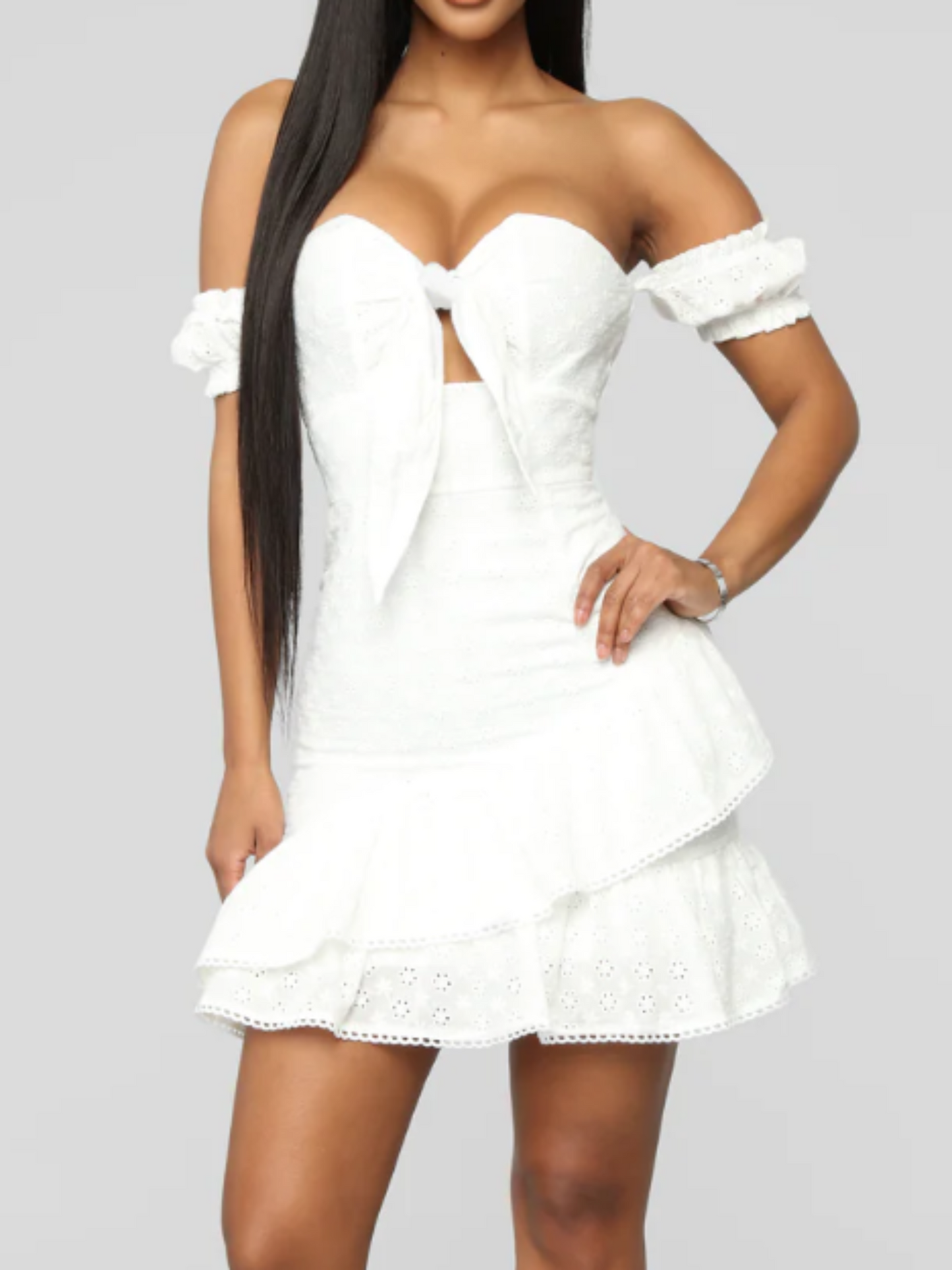 White Flirty Summer Dress (XL)