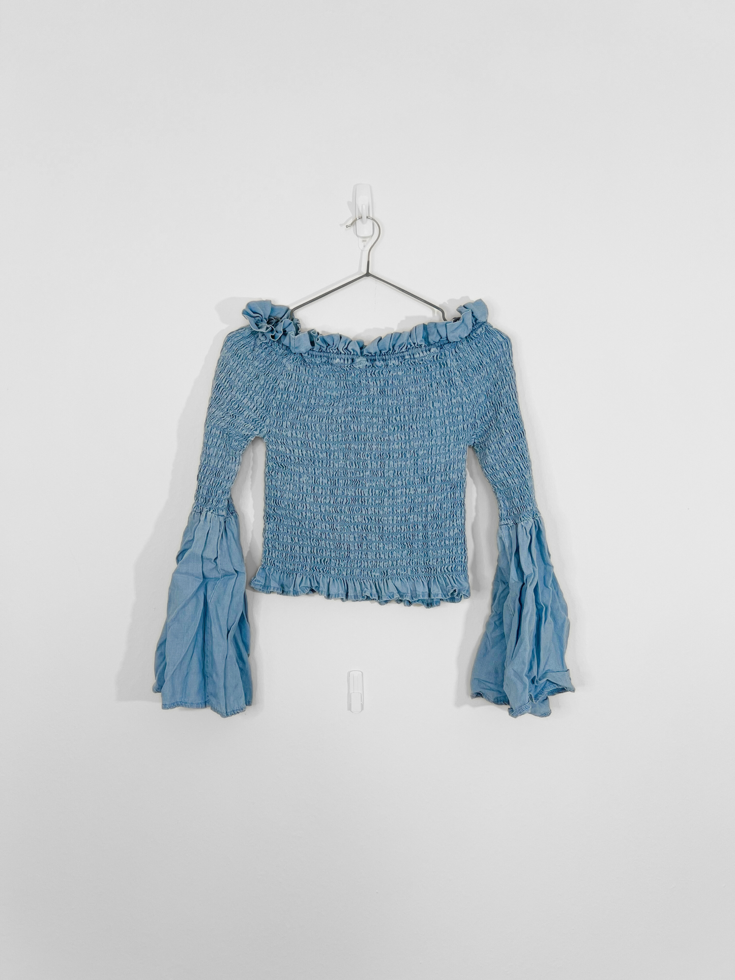 Blue Peasant Blouse (Medium)
