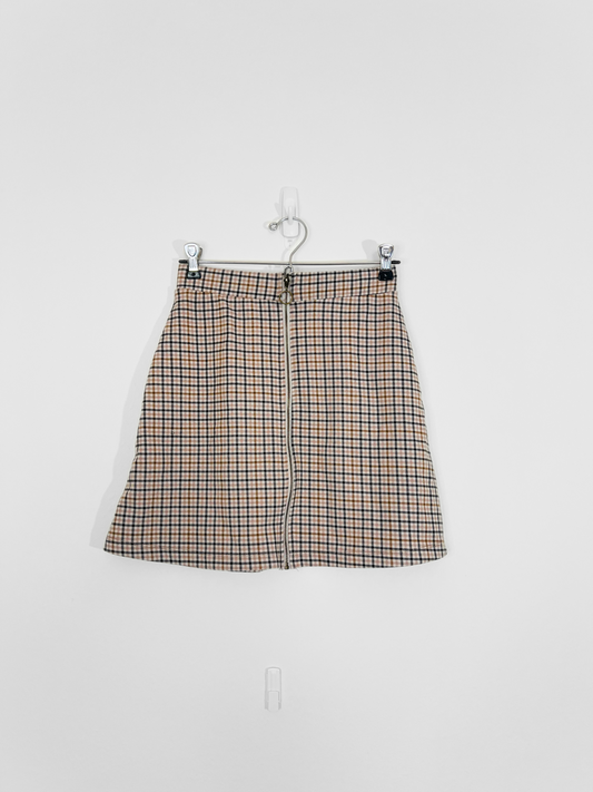 Plaid Zipper Skirt (XS)