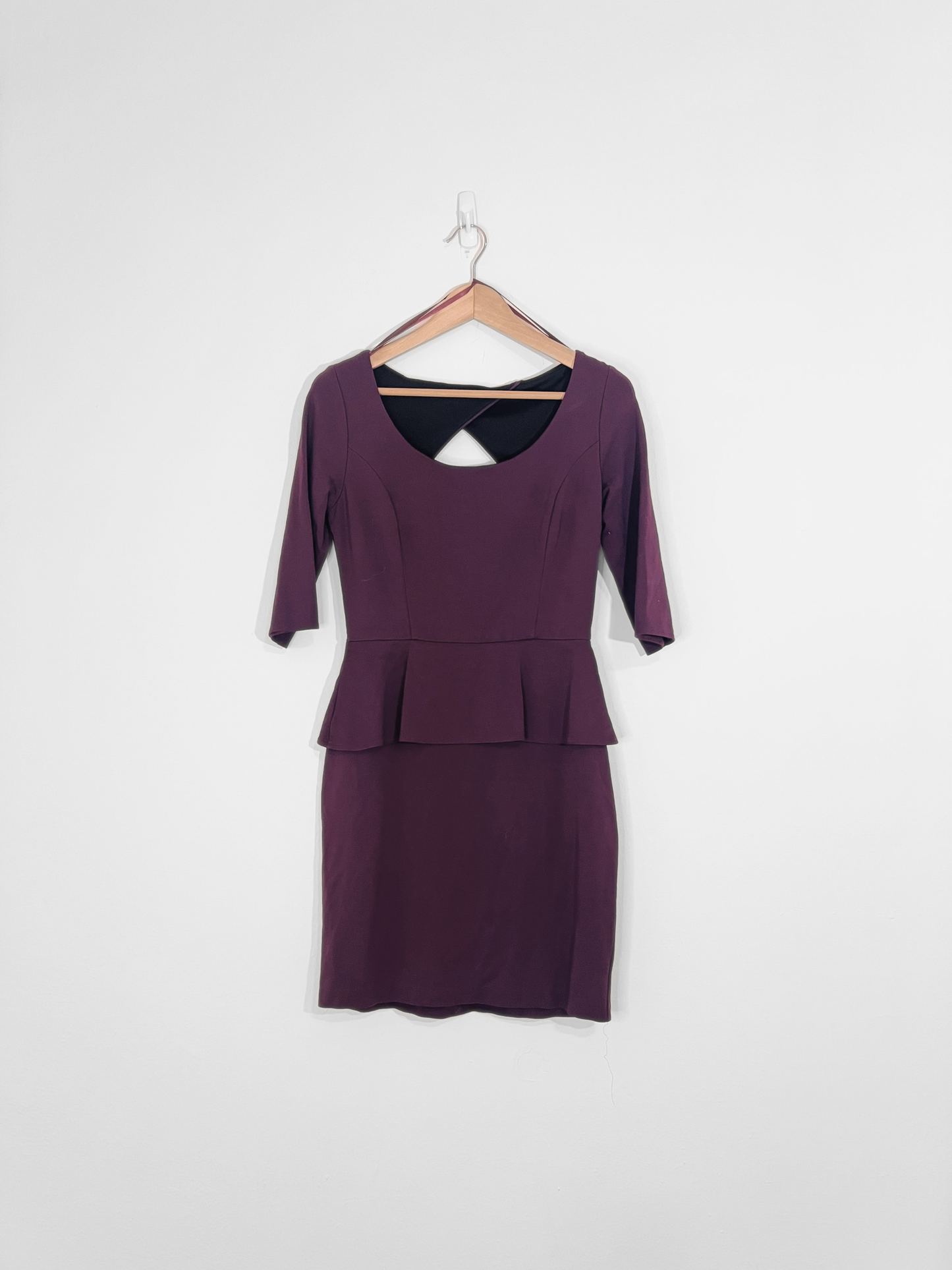 Plum Peplum Dress (Small)