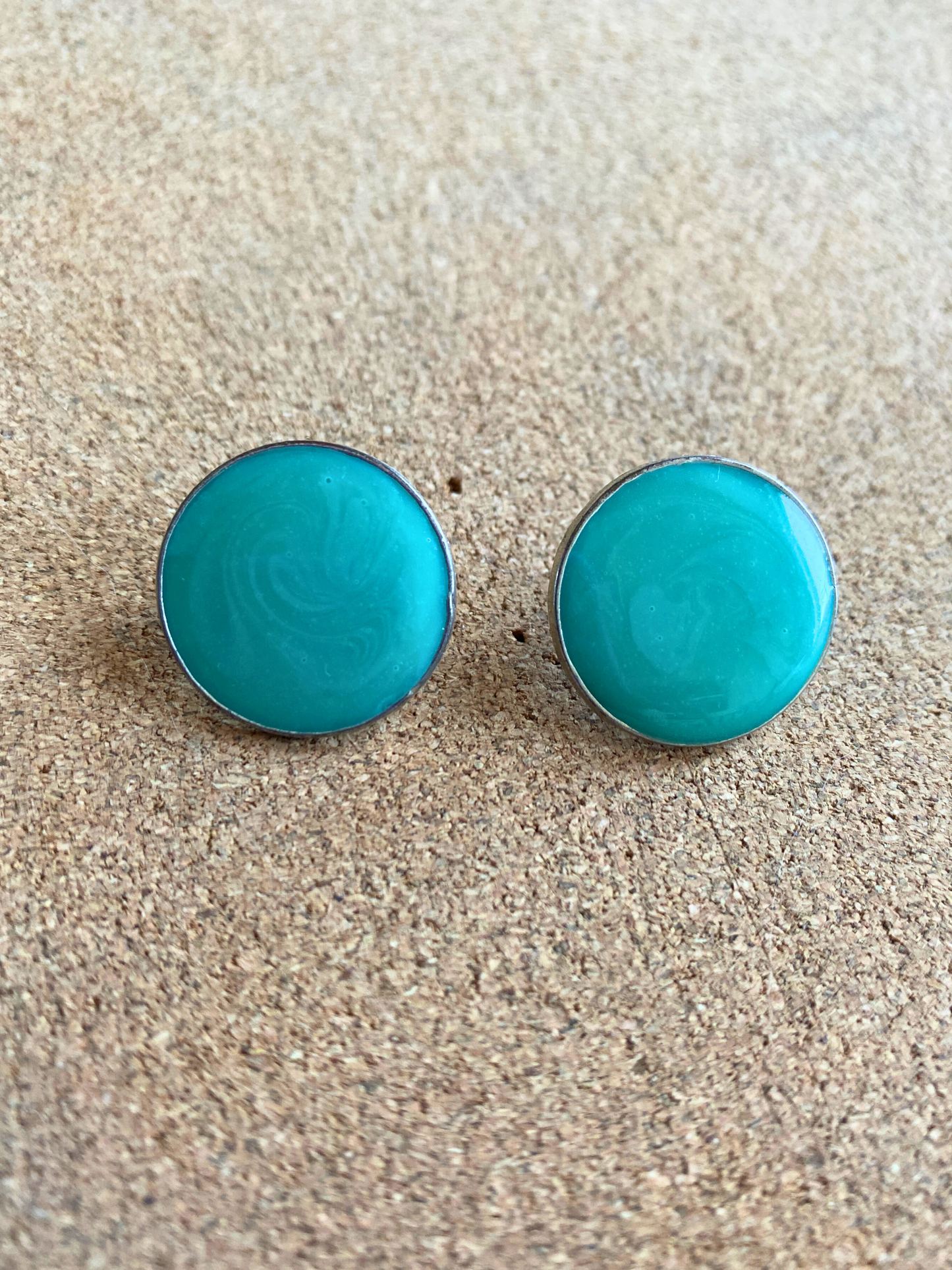 Turquoise Enamel Earrings