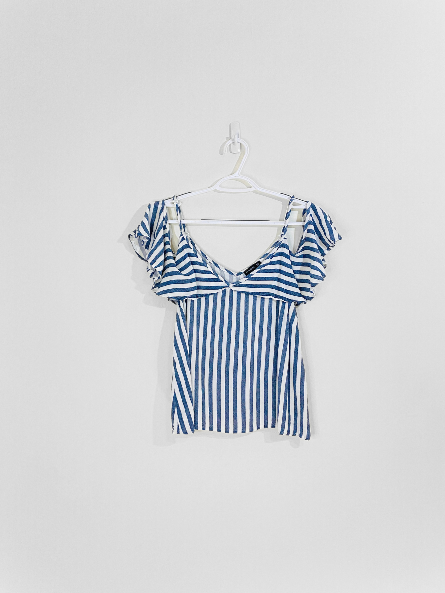 Striped Cold Shoulder Blouse (Large)