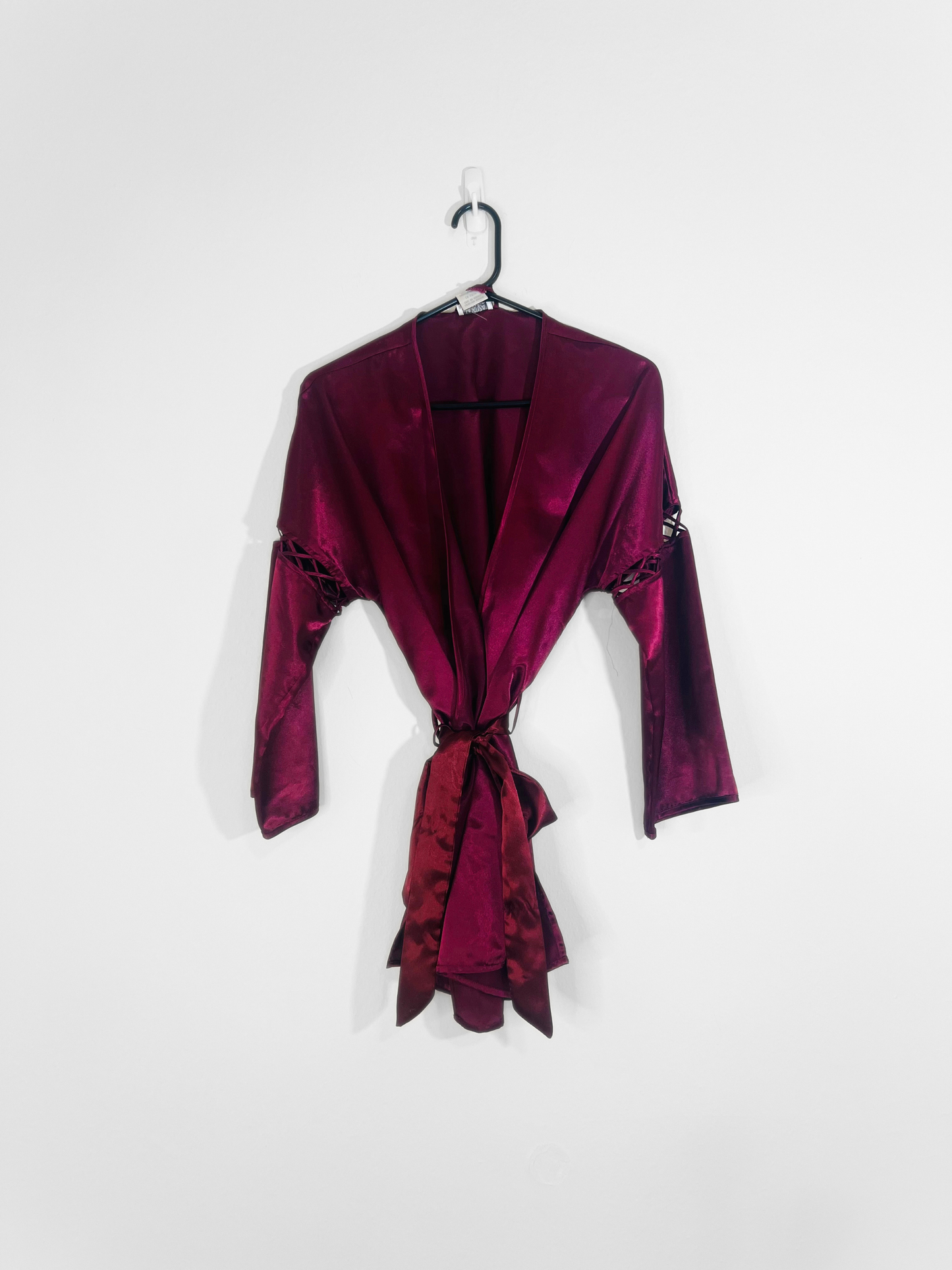 Burgundy Satin Robe (Medium)