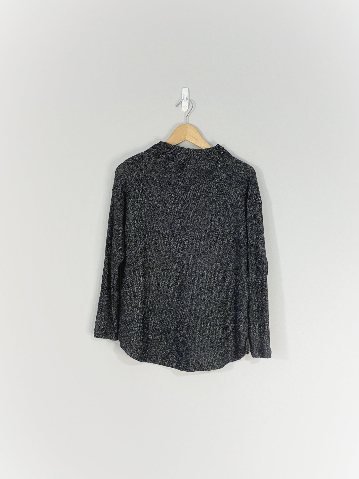 Pull à col cheminée en tricot poivré (moyen)