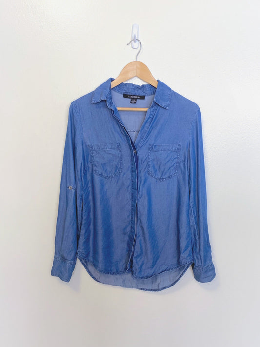 Faux Denim Top (XS)