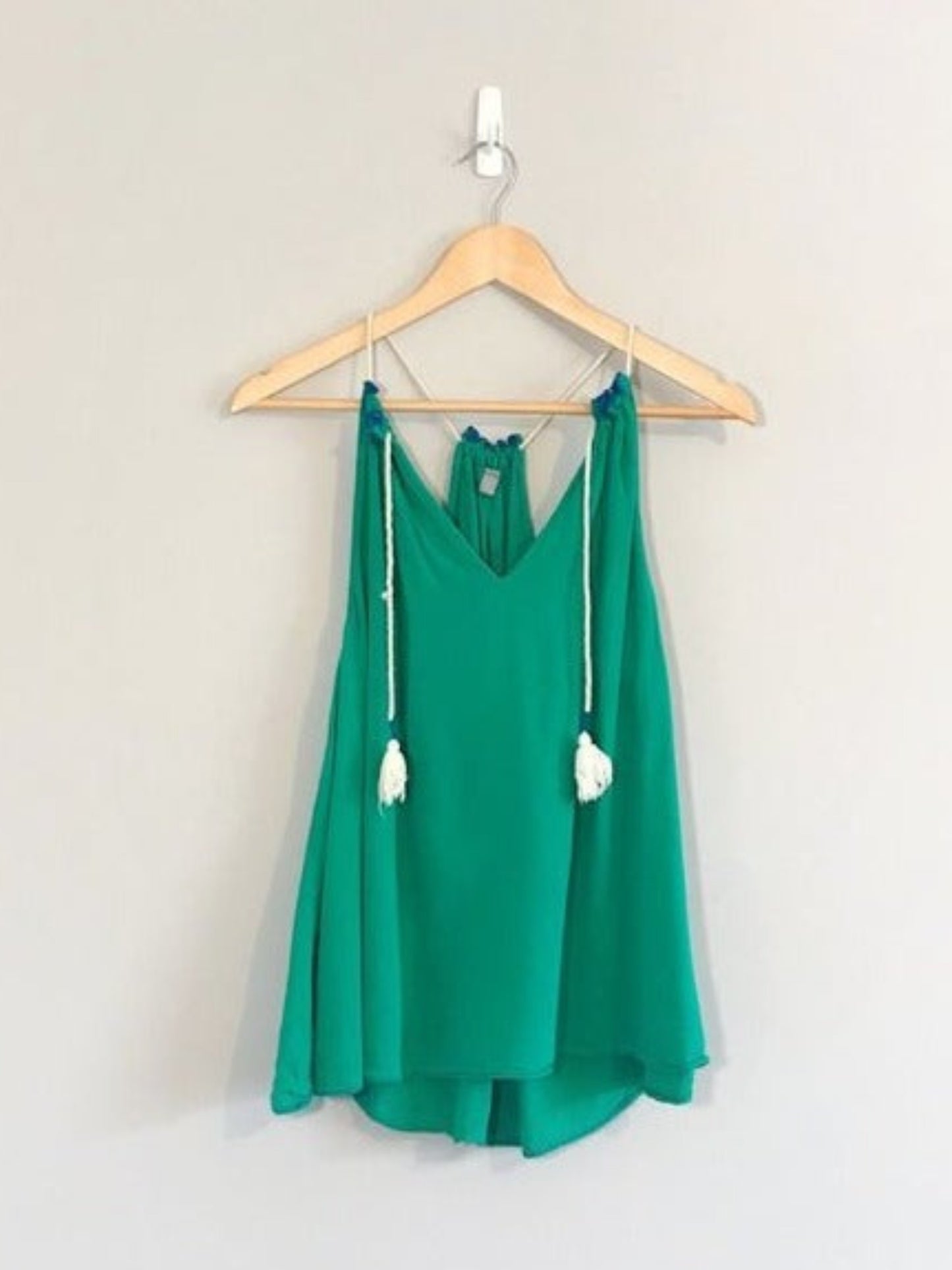 Green Boho Tank Top (Medium)