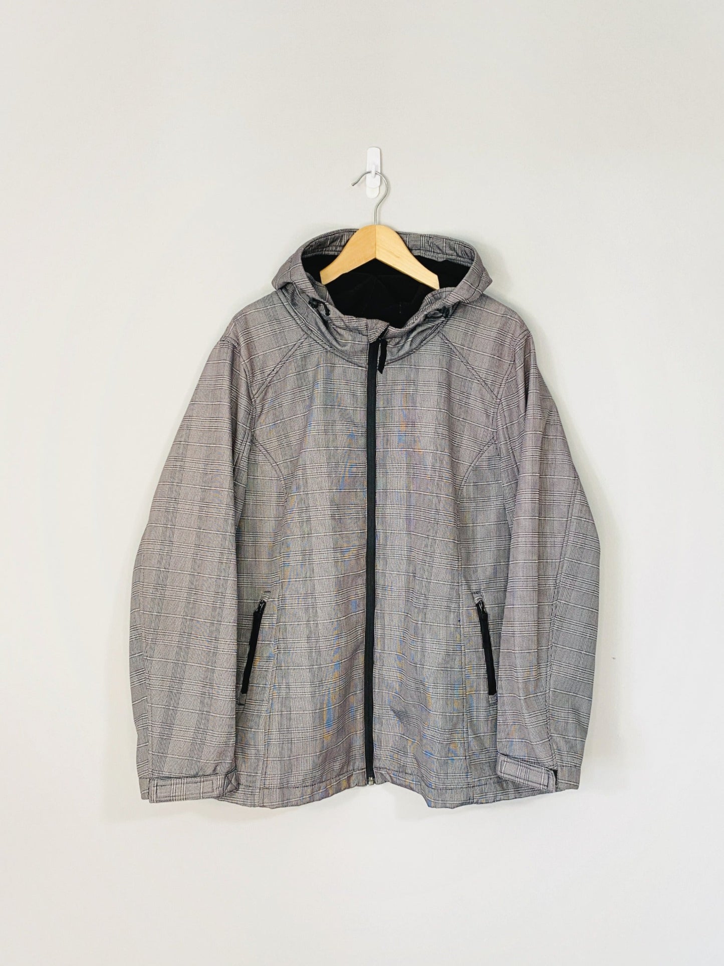 Grey Plaid Raincoat (Size 16/18)