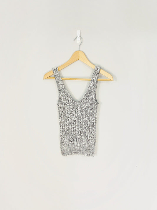 Salt and Pepper Knit Vest (XS)