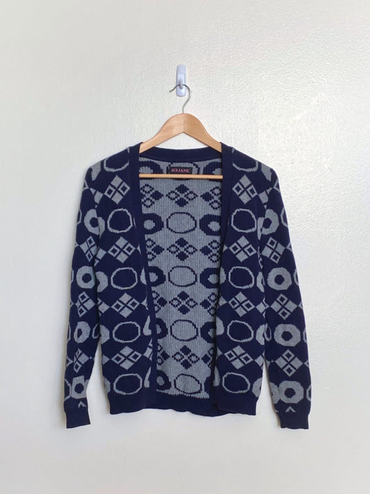 Navy and Grey Cardigan (Medium)