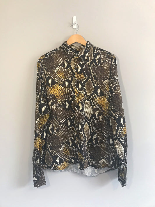 Snake Print Button-Down (Large)