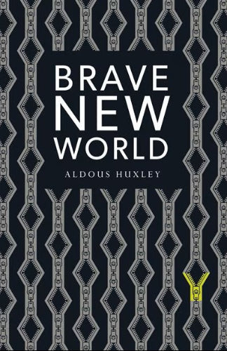 Book cover of 'Brave New World' by Aldous Huxley with a patterned design.