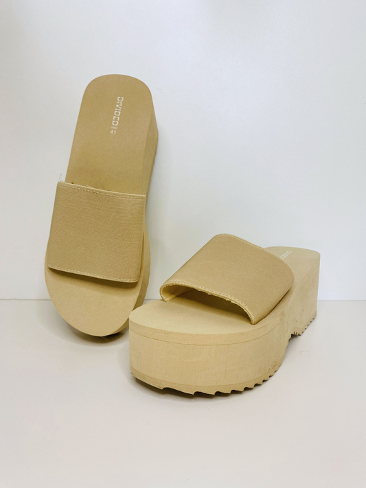 Nude Platform Sandals (Size 10)