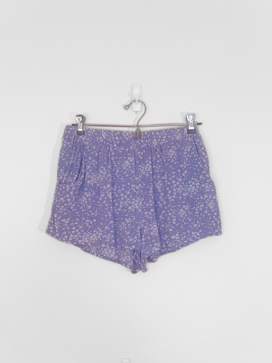 Purple Floral Shorts (Medium)