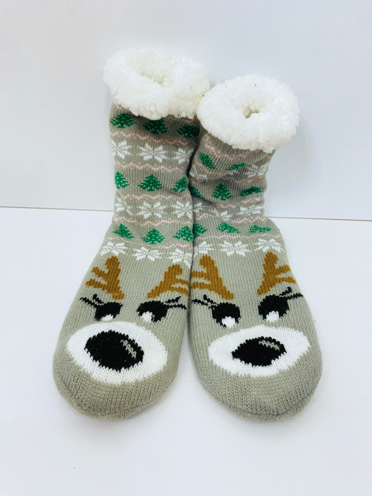 Reindeer Slipper Socks