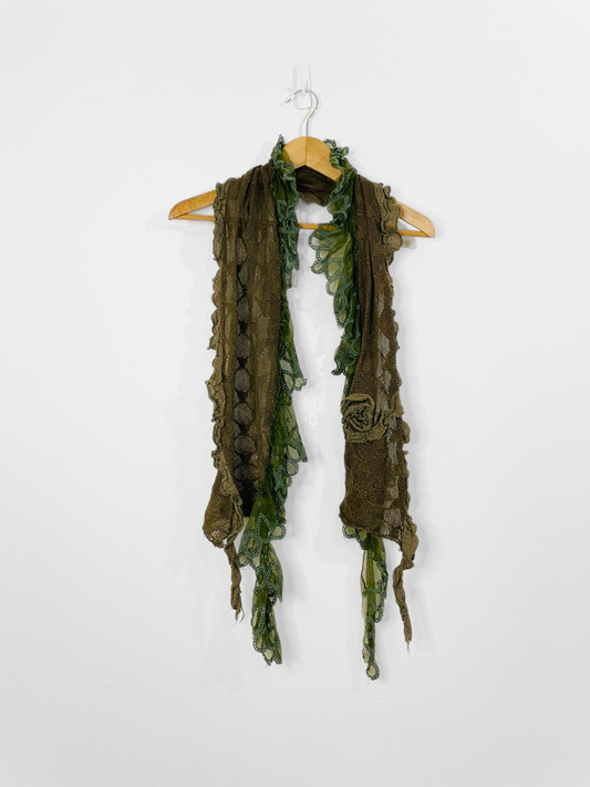 Brown and Green Scarf