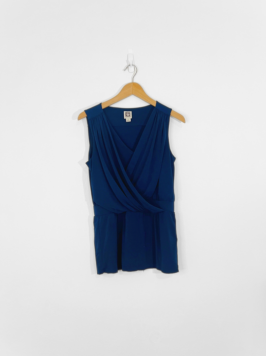 Navy Blue Sleeveless Blouse (Small)