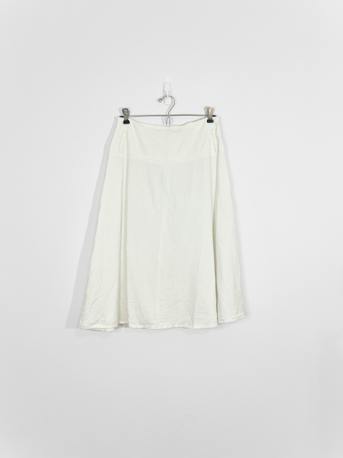 White Linen Skirt (Medium)