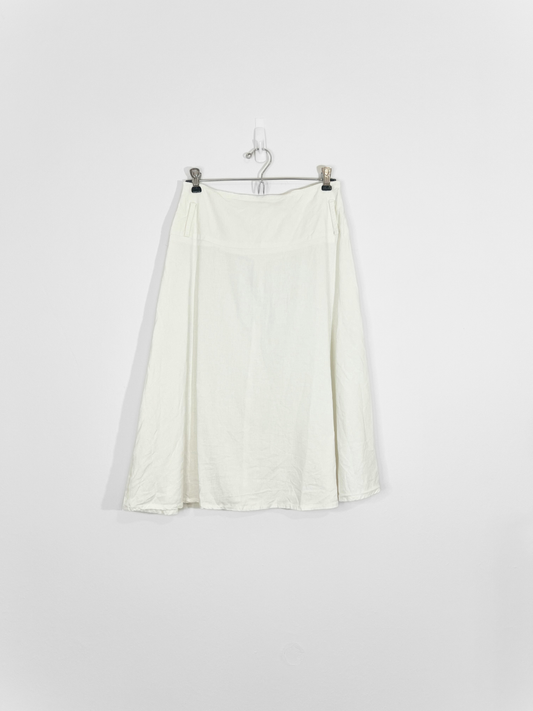 White Linen Skirt (Medium)
