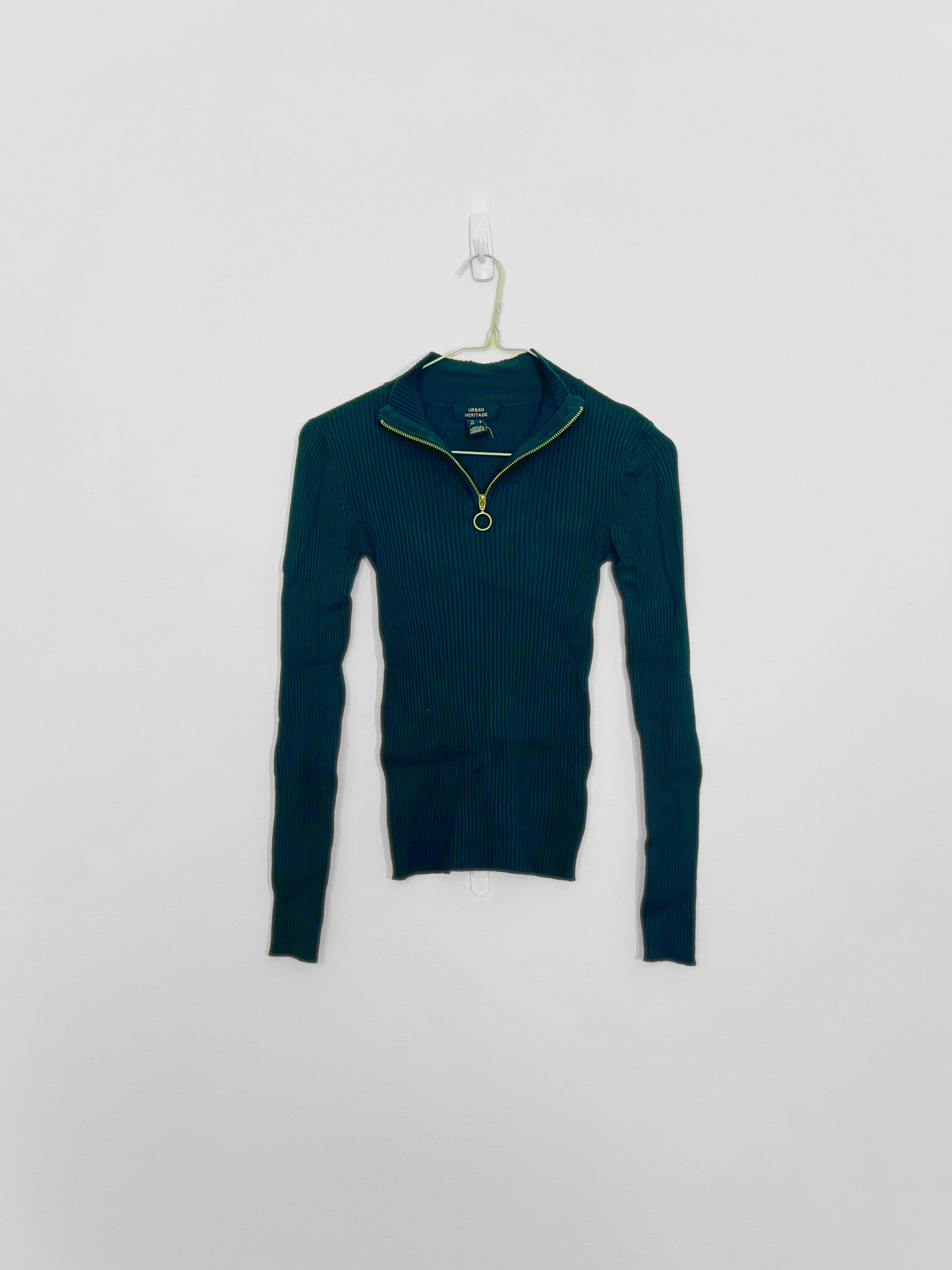 Green Ribbed Sweater (Small)