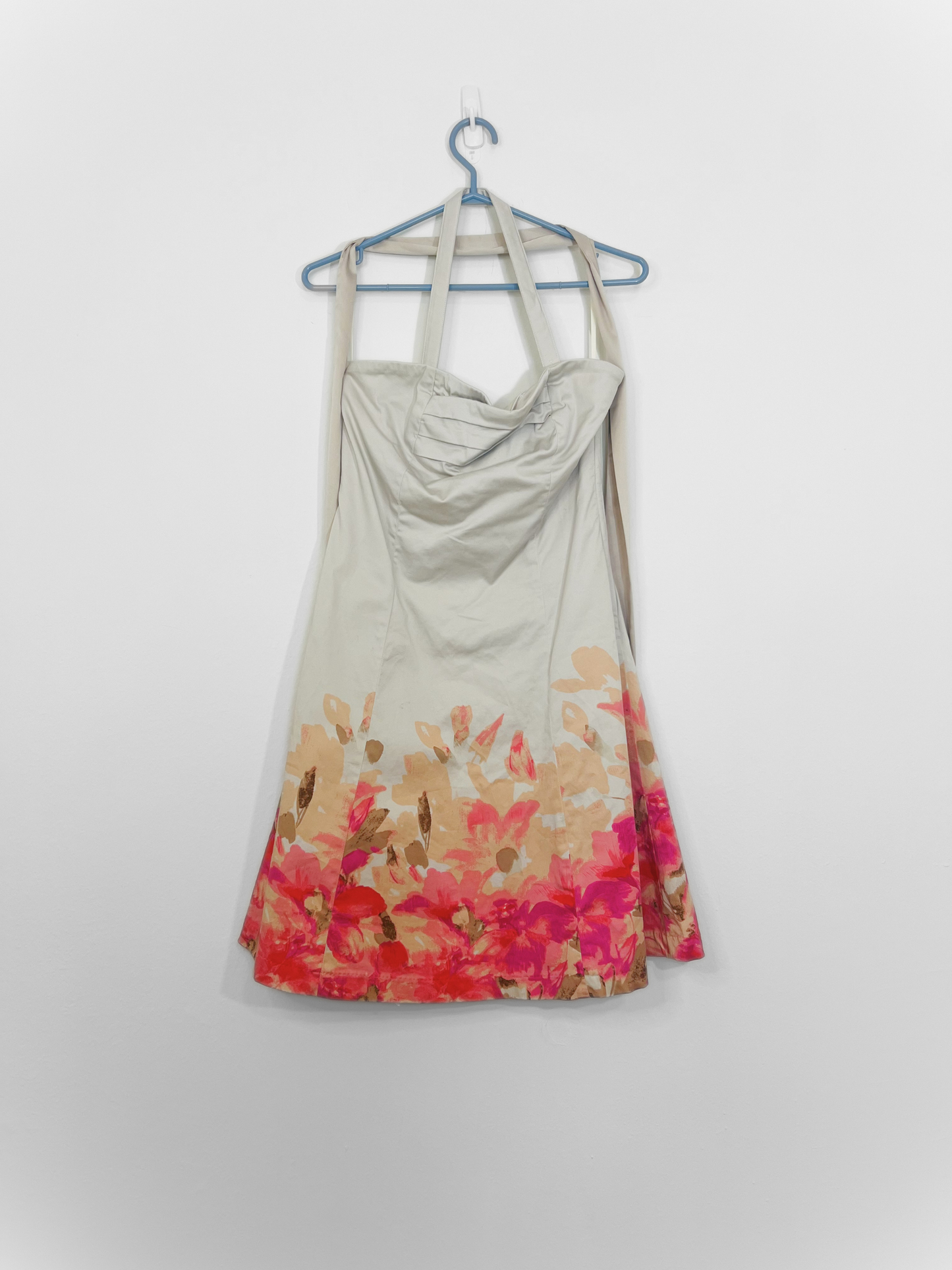 Beige Floral Dress (Size 8)