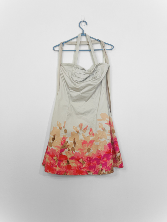 Beige Floral Dress (Size 8)