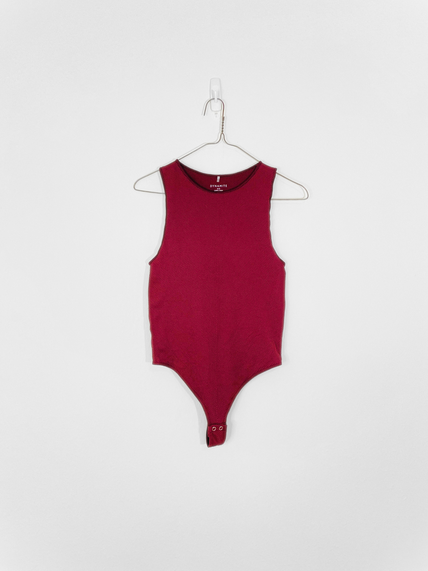 Burgundy Ribbed Bodysuit (Small)