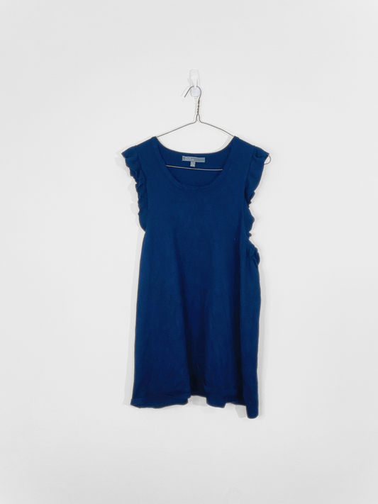 Navy Sleeveless Blouse (Size 2)