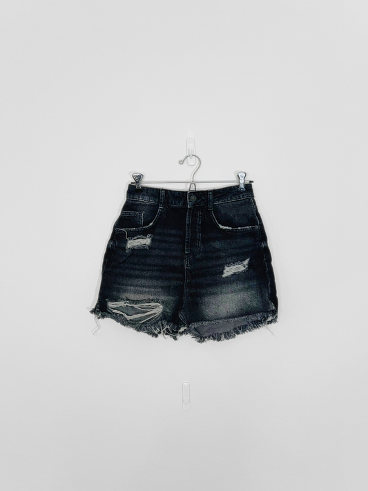 Distressed High Waisted Shorts (Small)