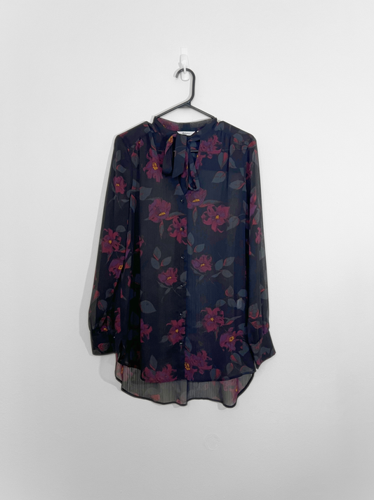 Dark Floral Blouse (Medium)