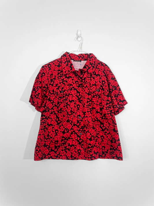 Floral Button-down Shirt (Size 16)
