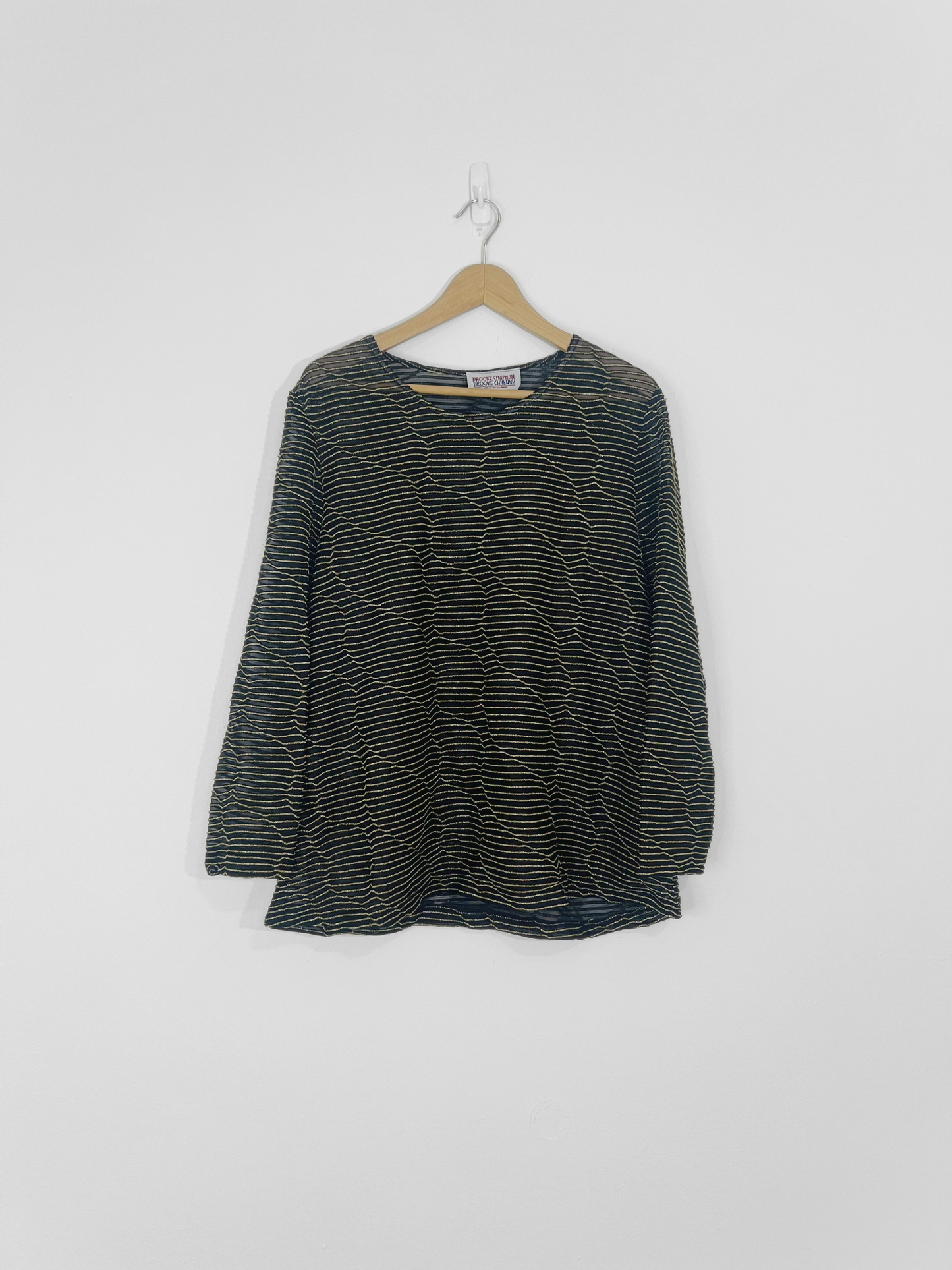 Gold Striped Blouse (Size 16)