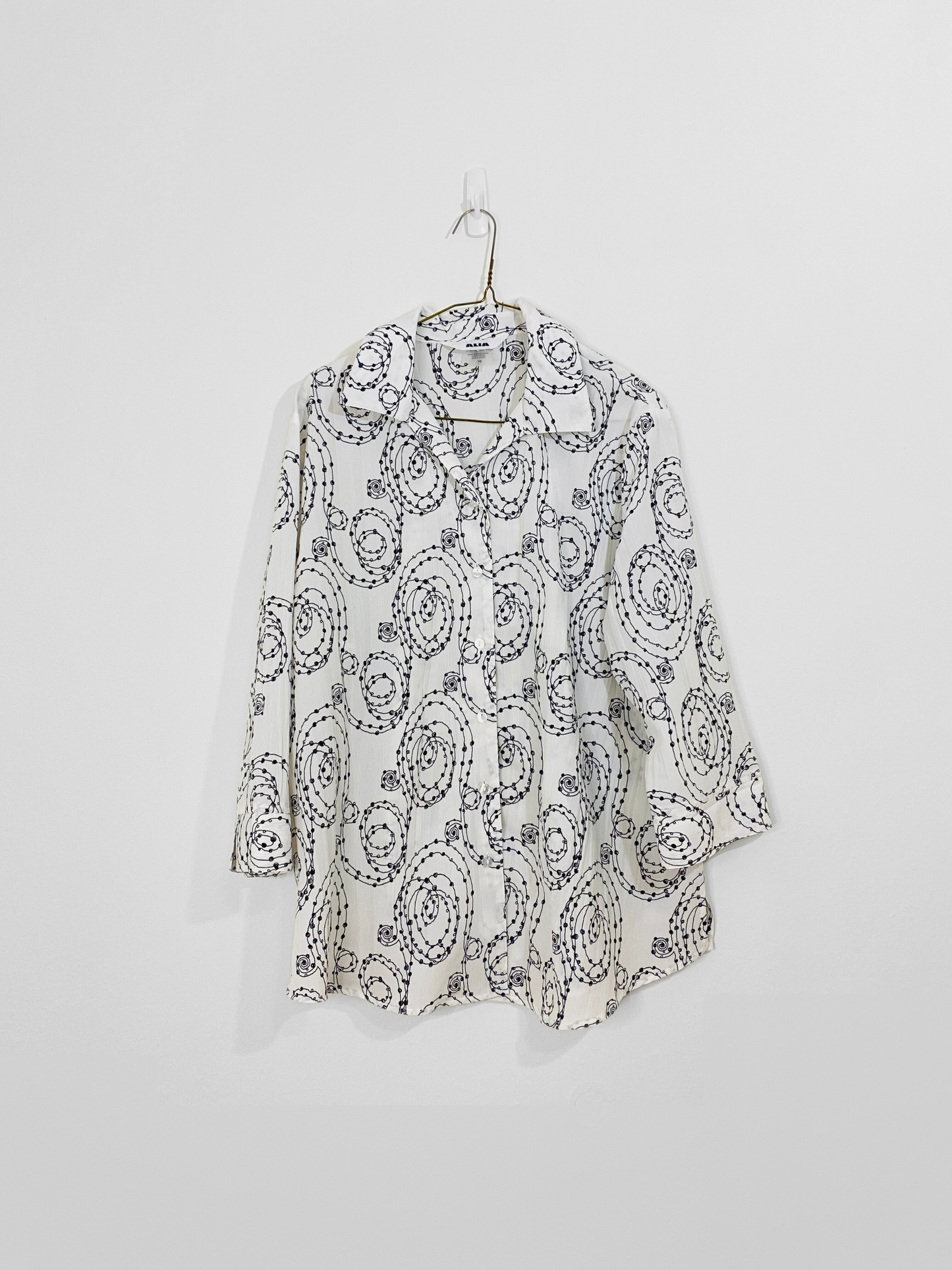 White Patterned Blouse (Size 16)