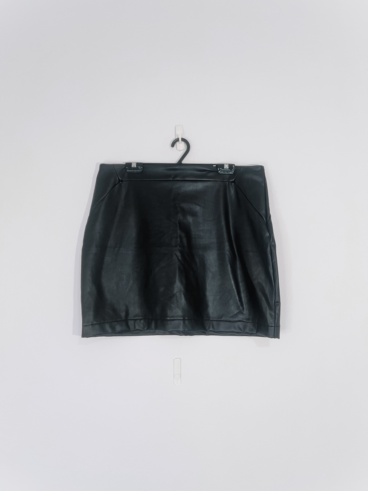Faux Leather Mini Skirt (Size 16)