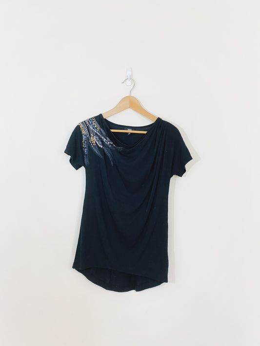 Black Ruched Top (XS)