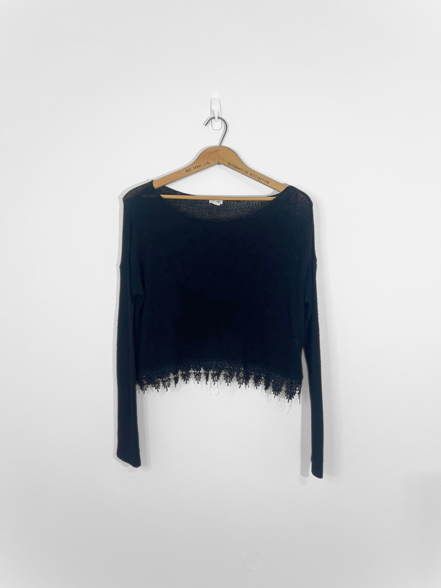 Black Sweater w/ Lacey Hem