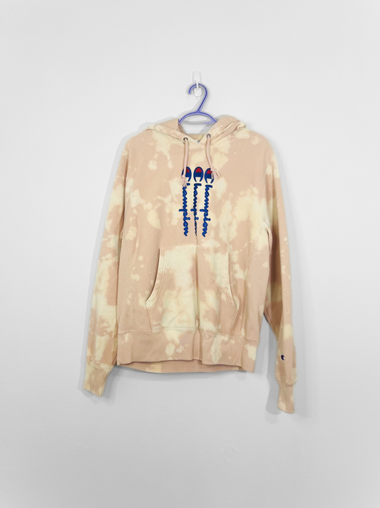 Bleach Dyed Peach Hoodie (Medium)