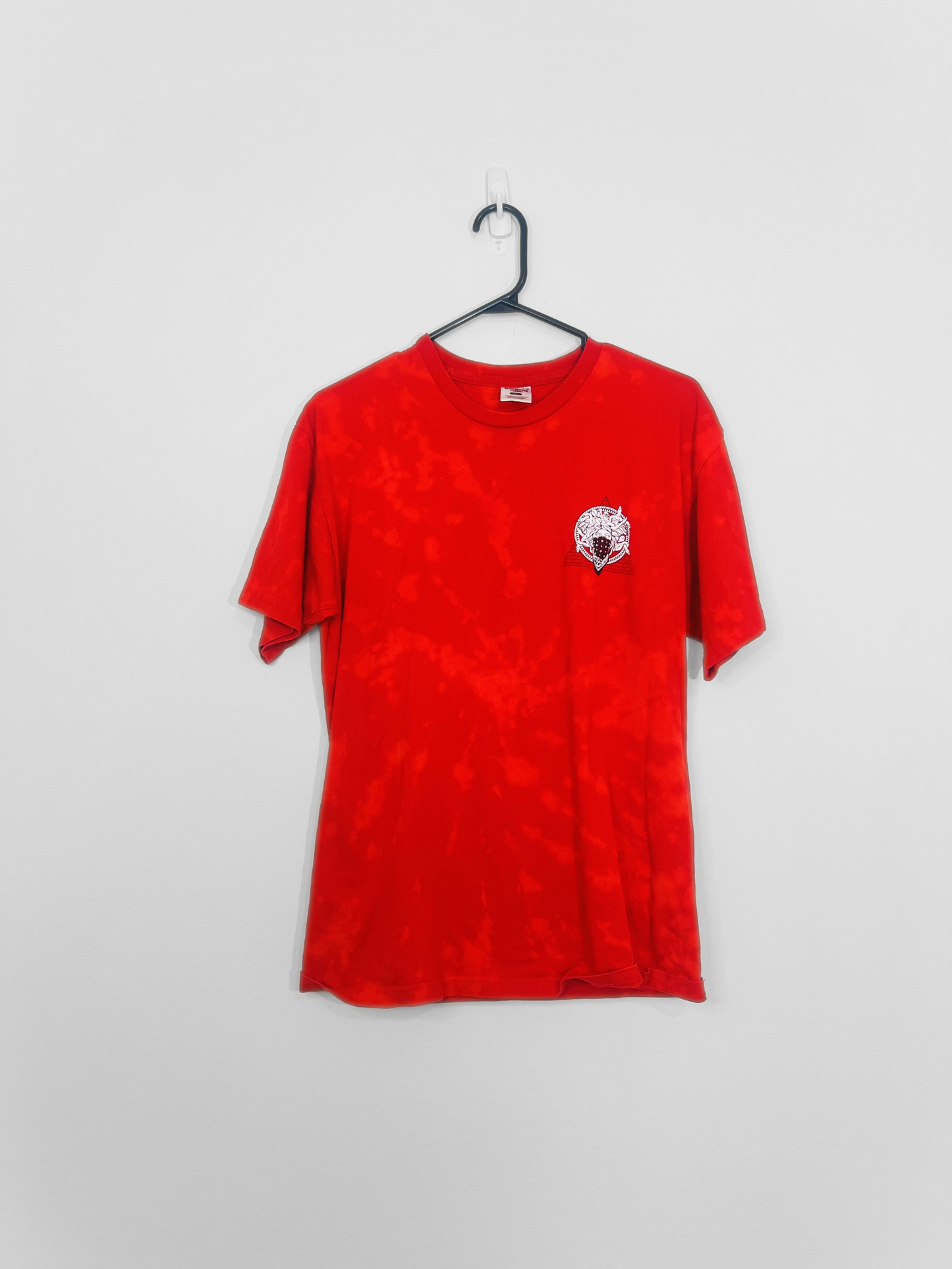 Red Bleach Dyed T-shirt (Medium)