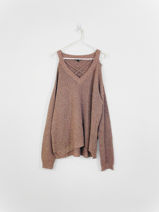 Mauve Cut-out Sweater (1X)