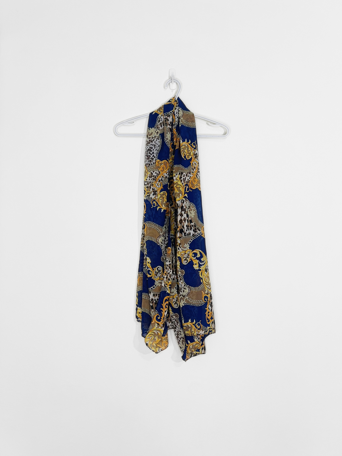 Blue Patterned Scarf