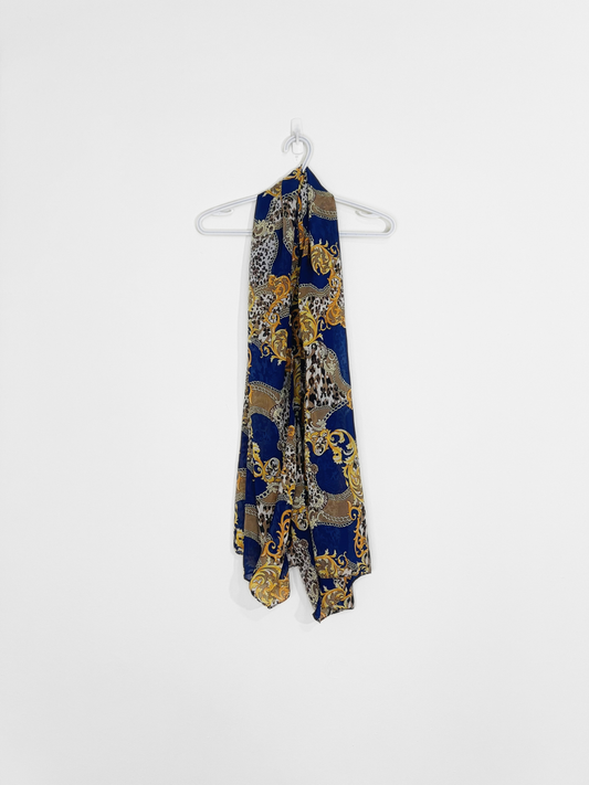 Blue Patterned Scarf